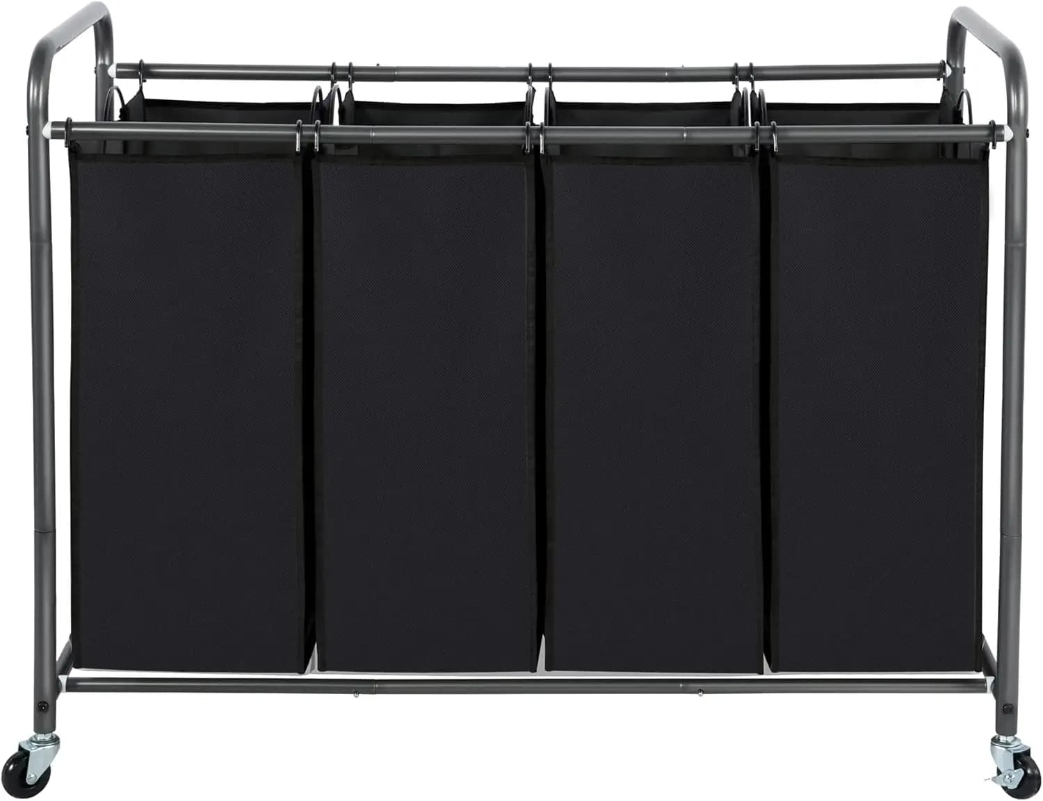 4 Sections Carrello with Removable Bags and Wheels Lockable for the Home Organization