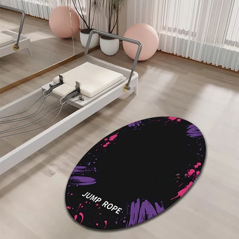 Indoor Elliptical Jumping Rope Mat Insomorized Yoga Fitn or Absorbing Mat for Large Exercises Non-slip Mat