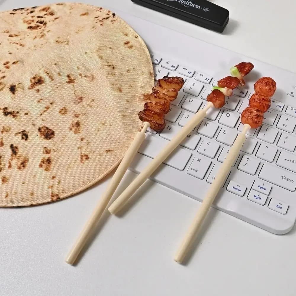 Astuccio Creativo a Forma di Pancake Volante, in Tela Antimacchia, Borsa Portaoggetti Simulata a Pancake, Organizer da Scrivania