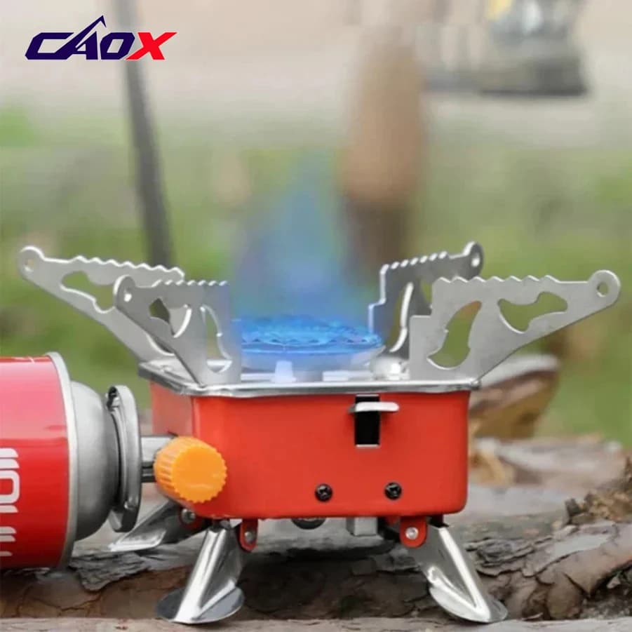 Portable camping burner folding windproof gas stove for outdoor backpack camping hiking picnic camping burner barbecue grill