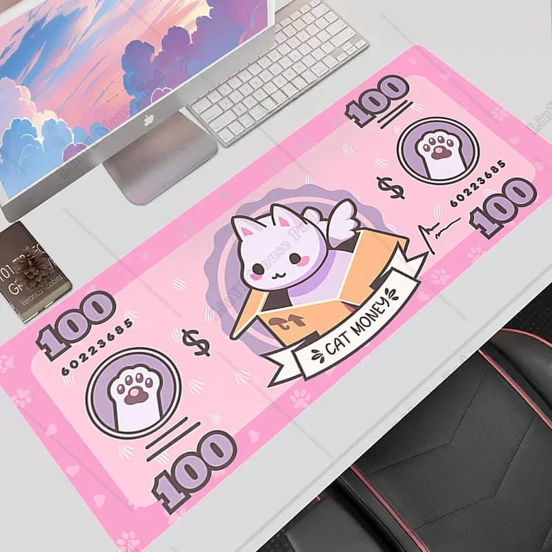 Nice cat large mouse mat 90x40 cm large computer pink mouse mats Kawaii play mouse mat keyboard mat XXL mouse mats for players desk mats