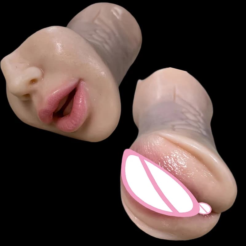 Masturbatore Realistico con 3 Fori (Vagina, Ano), Giocattolo Sessuale per Uomini 18+ con Texture 3D Vaginale e Gola Profonda, Pocket Pussy