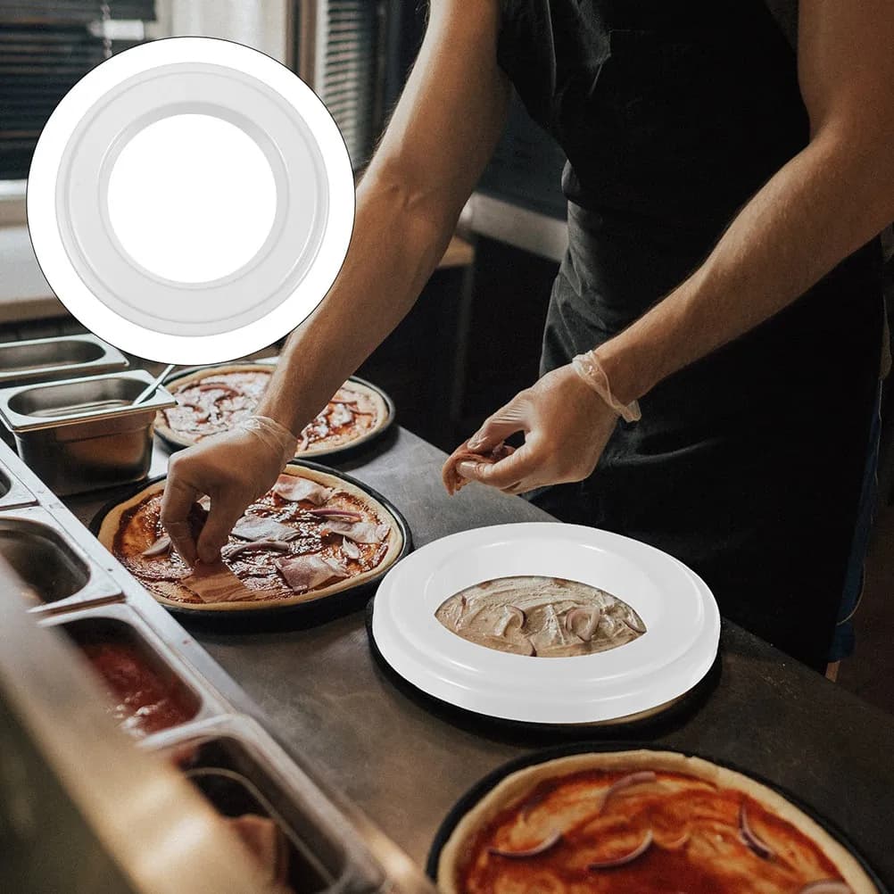 1Pcs Premium Pc Pizza Saucing Ring Deep Design for Extra Toppings Cheese Bacon Veggies Reusable Kitchen Baking Tool DIY Pizza