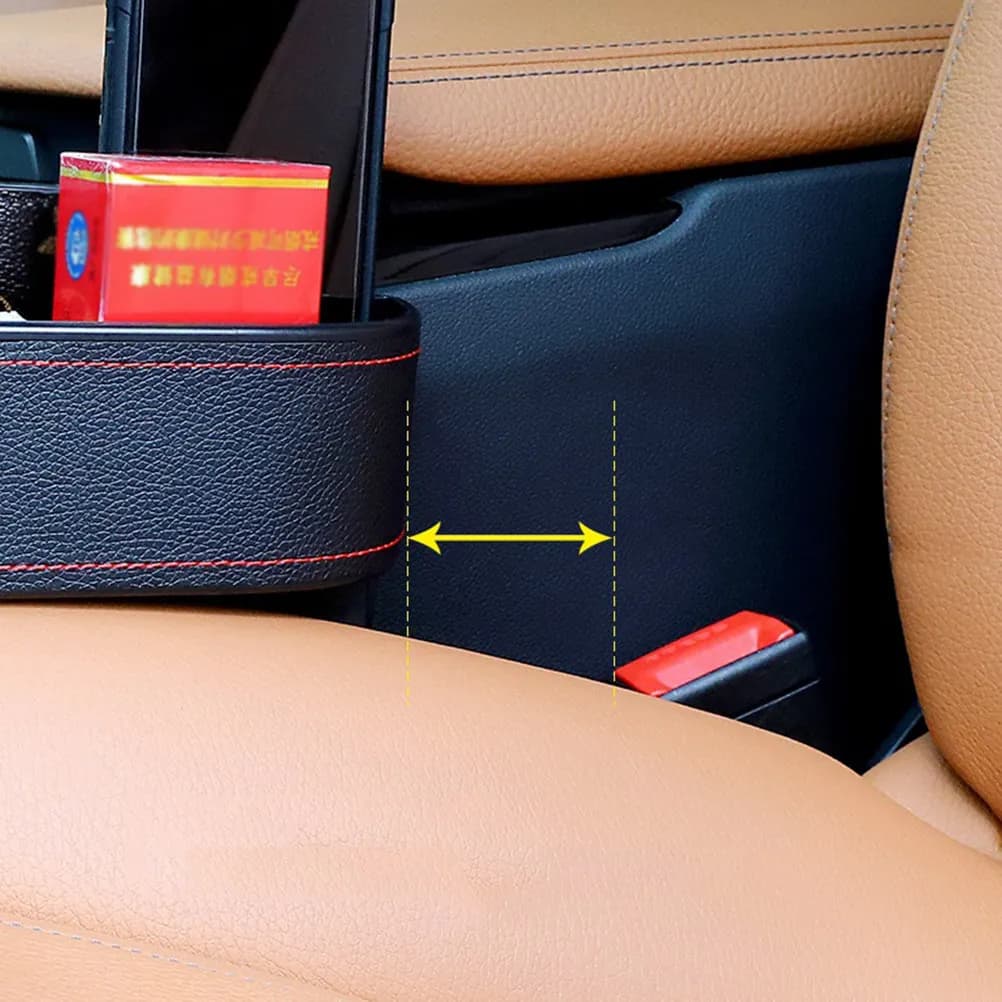 Organizer Multifunzionale per Sedile Auto con Strass Neri, Contenitore in ABS per Telefono e Portafoglio