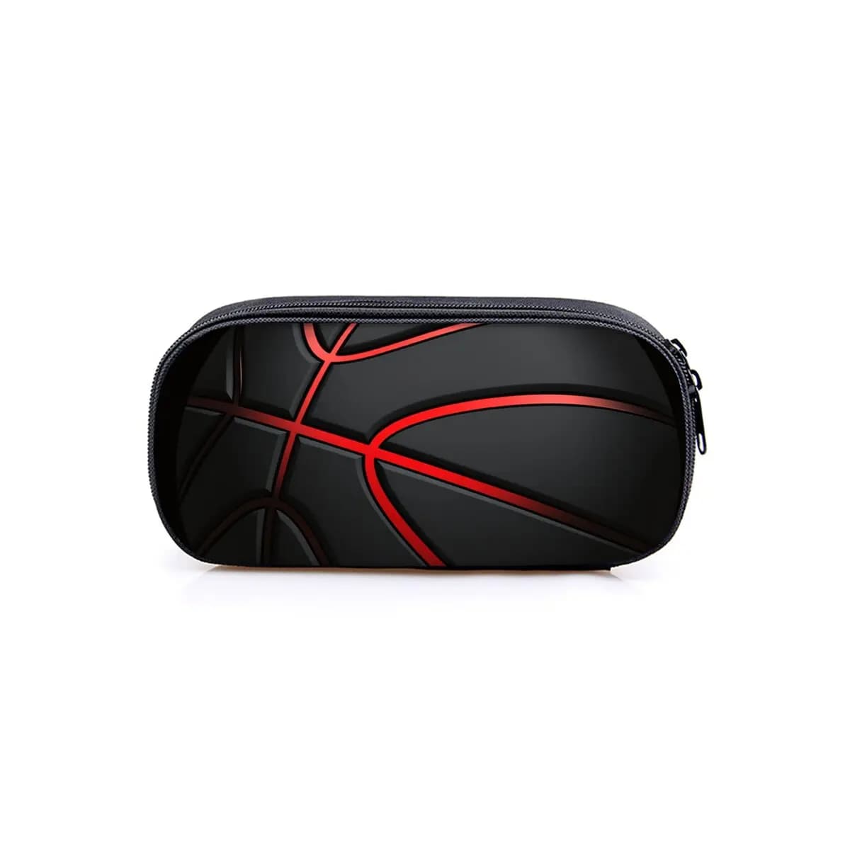 Hot Sales Basketball Print Layered Pencil Case Quality 2D Flat Cartoon Pen Bag Best Gift for Boys/Girls School Supplies