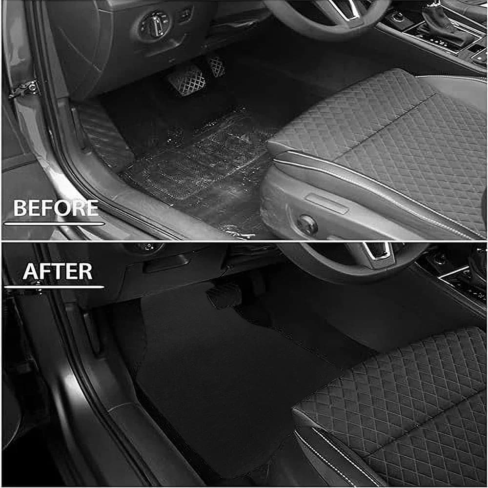 Black Simple Car Front Rear Floor Mats Non-slip Dust-proof Pad Carpet Auto Interior Decoration Universal Wear-resistant Foot Ama