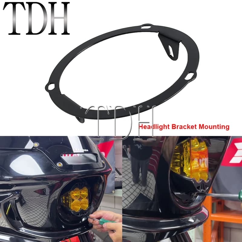 Faro del motociclo Montaggio Anello Staffa di Fissaggio Per Harley Softail Low Rider ST FXLRST 117 EI Diablo FXRST Per Baja Light
