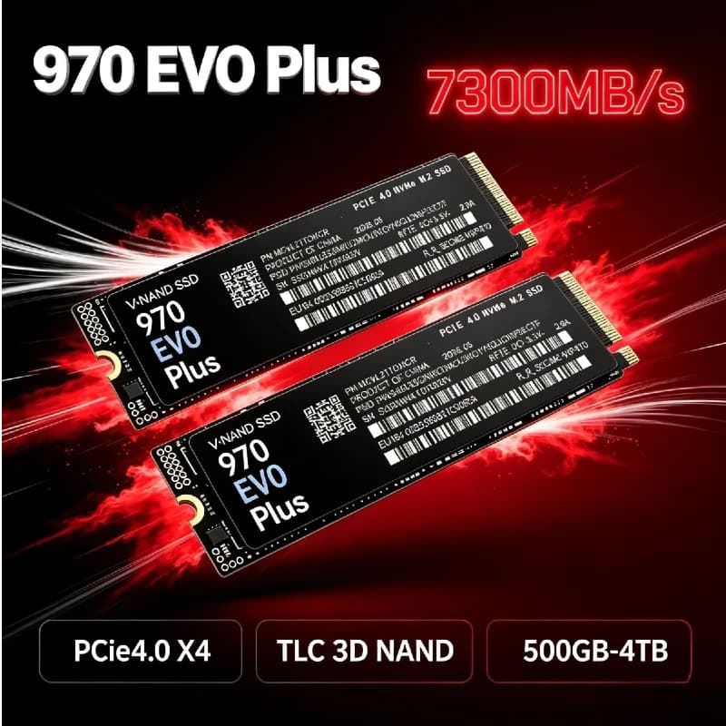970 EVO Plus 7300MB/s PCIe 4.0 x4 M.2 2280 NVMe TLC 3D NAND SSD 500GB-4TB High-Speed Gaming Disk for PS5 Laptop PC