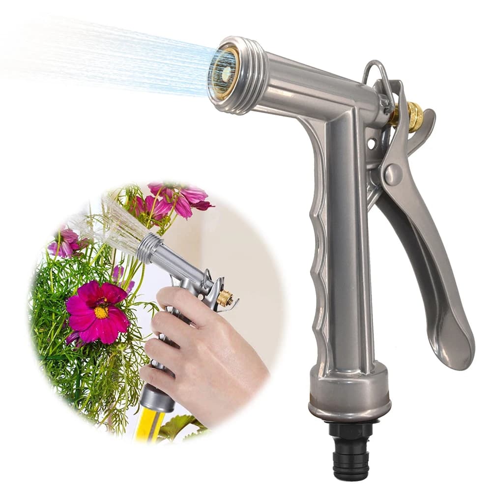 Zinc Alloy Portable Irrigation Sprayer With Nozzle For Front Adjustable Hose Threaded Nozzle Multifunction Gun For Garden Irrigation