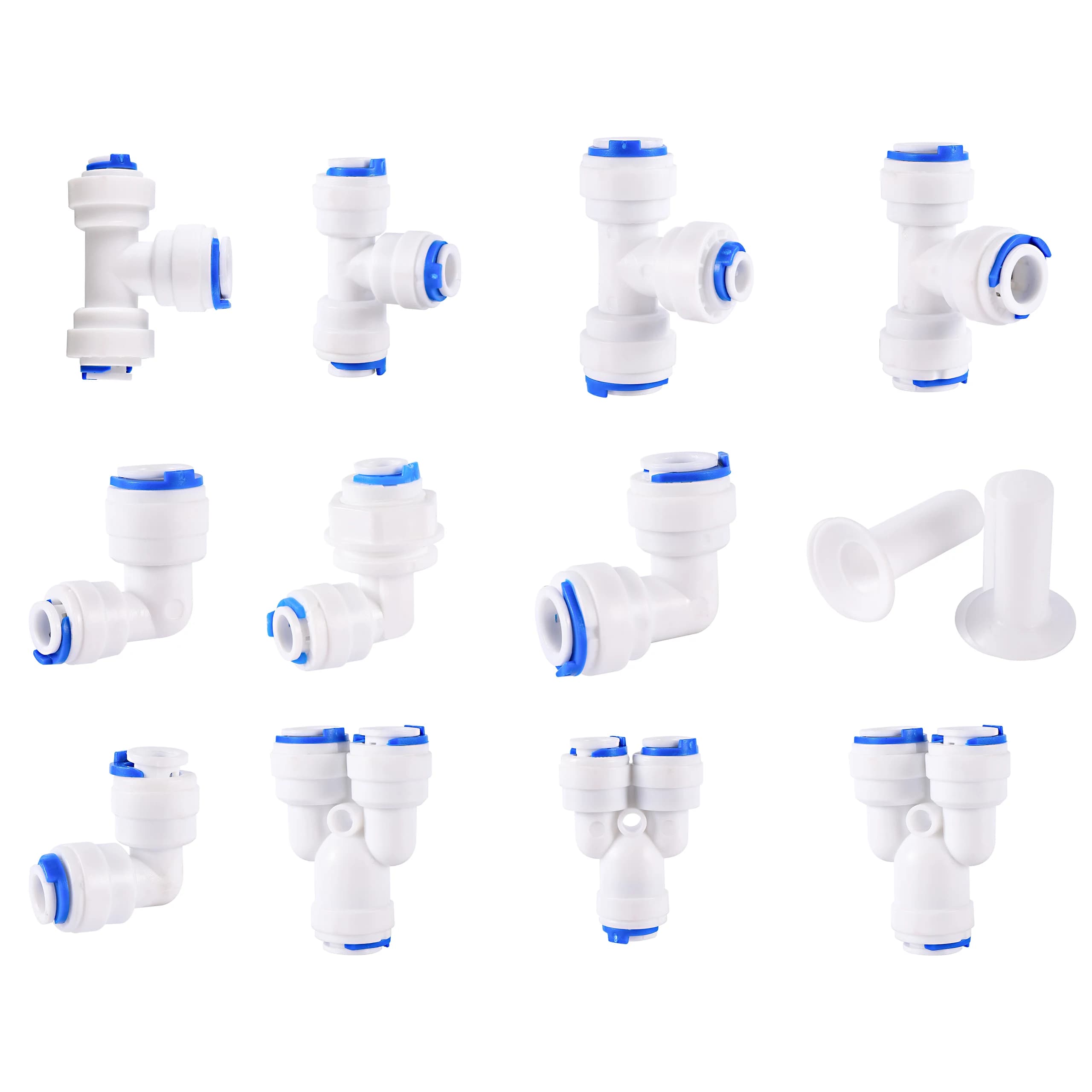 1PC 1/4" to 3/8" OD Quick 3-Way Elbow Y-Connector Water Pipe Fitting Kits Reverse Osmosis Aquarium Purifier Accessories