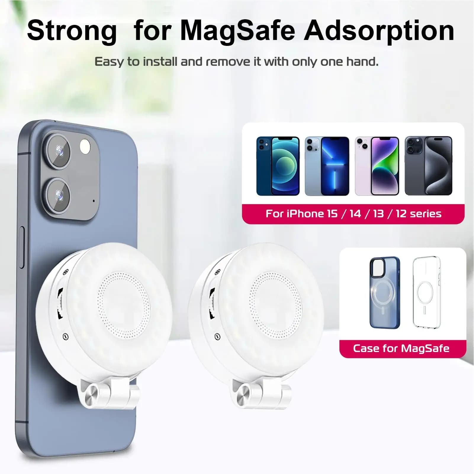 Phone Selfie Light Magnetic Filling Phone Light for Video Recording 3 Adjustable Lighting Mode for Camera webcam for laptop for makeup
