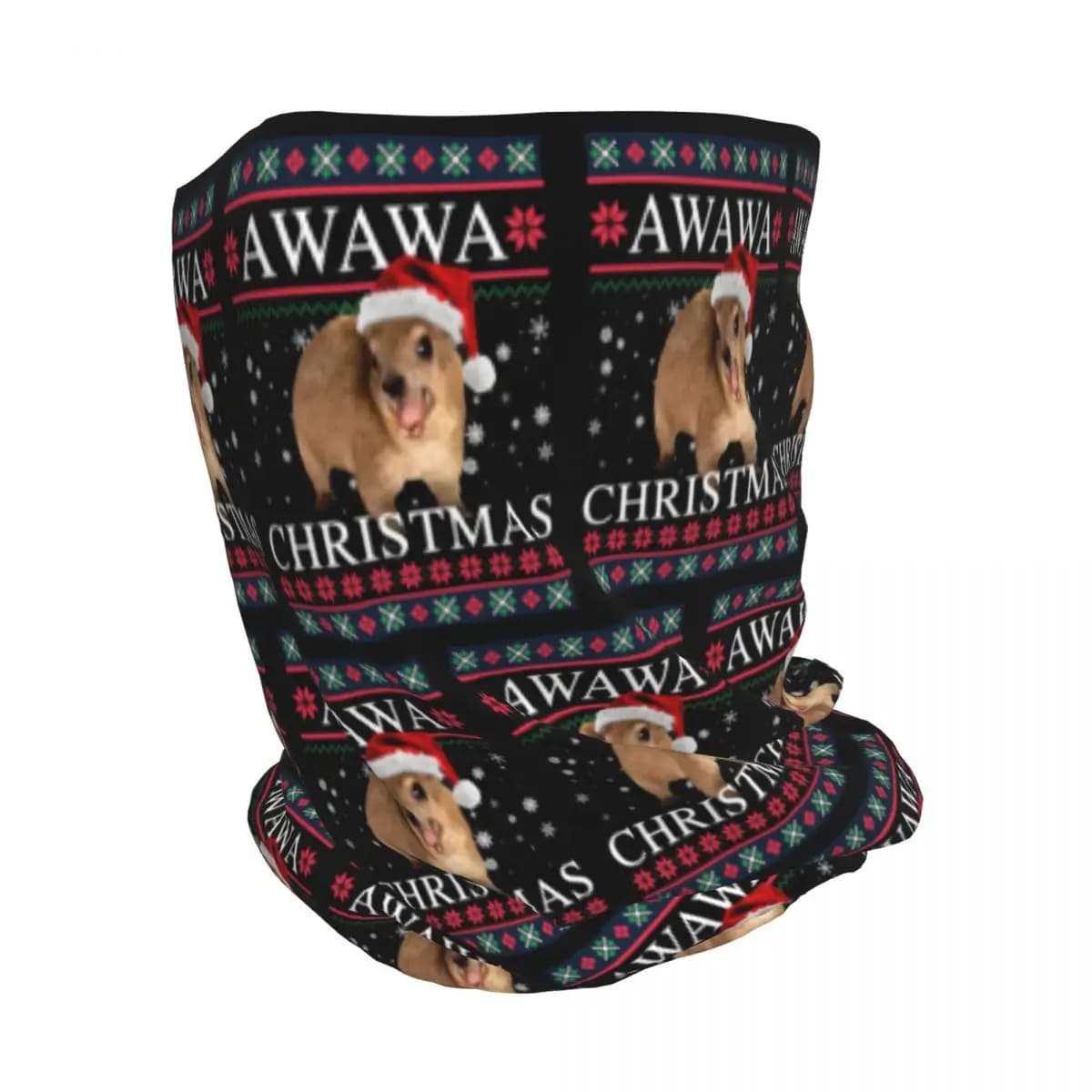 Rock Hyrax Merry Christmas Ugly Style Bandana Neck Cover Wrap Scarf Warm Headband Beanies Hat for Men Women Adult Windproof
