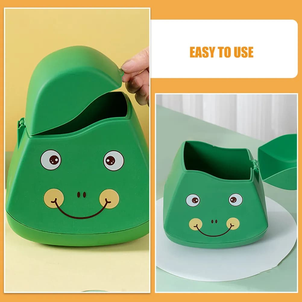 Mini Cestino da Scrivania, Simpatico Contenitore per Rifiuti a Forma di Cartone Animato, Bidone Compatto in Plastica per Ufficio, Camera da Letto, Piano di Lavoro