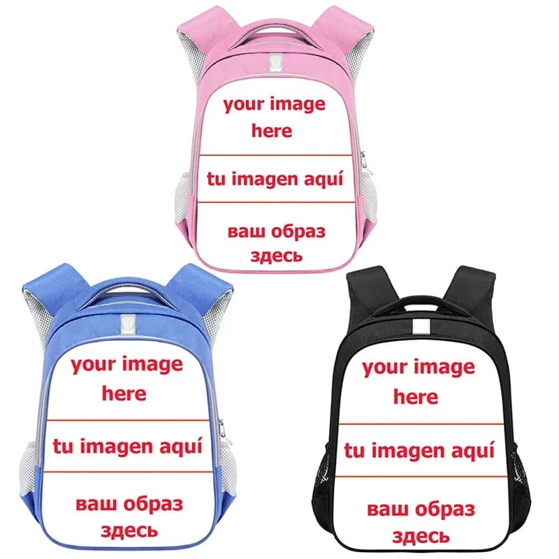 Personalizza la tua immagine Logo Nome Zaino Zaini per asilo da 14 pollici Cartoon Ragazzi Ragazze Borse da scuola per bambini Borsa per libri per bambini Regalo