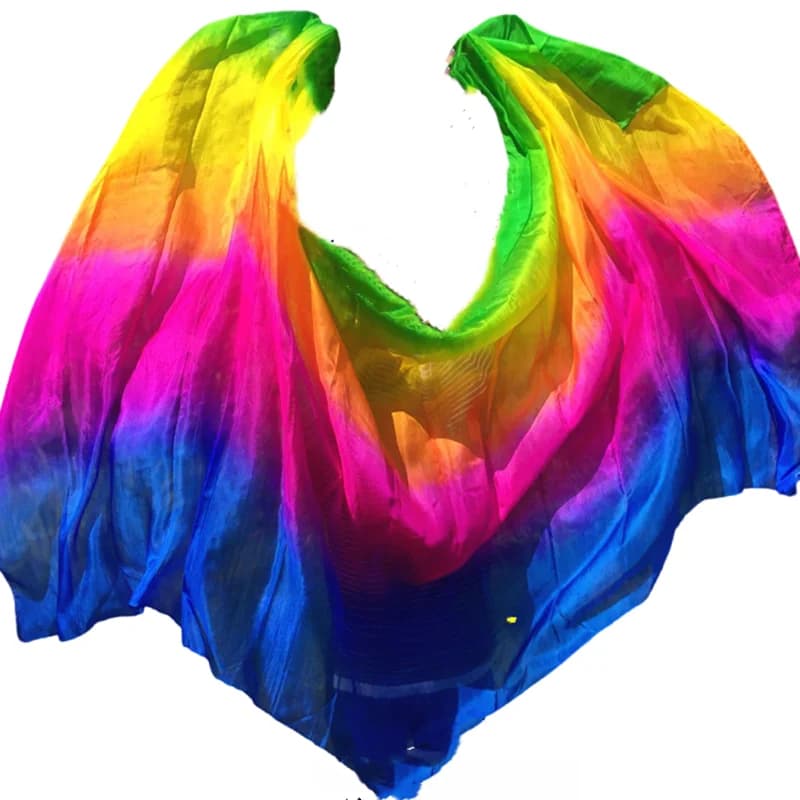 Professional Cheap Silk Veils 100% Belly Dance Scarf Hand Launched Snails Flowy Light Adults Show Scene Object Competition