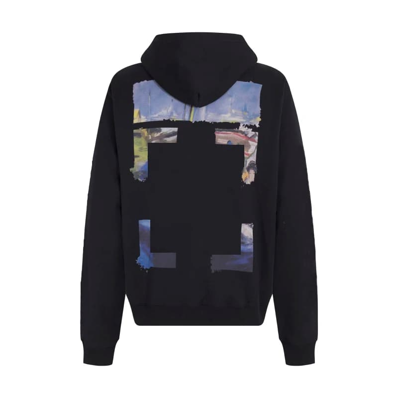 Felpa con Cappuccio 19SS "Arrow" con Stampa Classica di Pittura a Olio, Unisex, Oversize in Cotone, Stile Hip-Hop