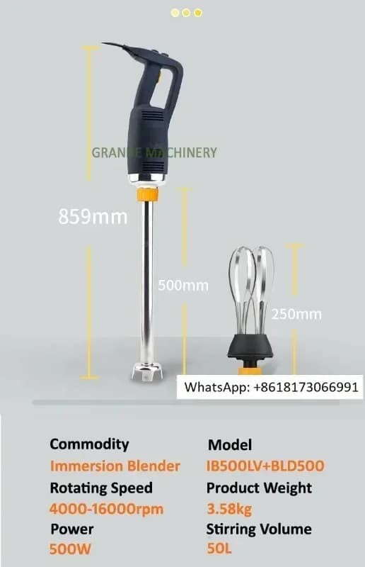 Professional immersion mixer for commercial use, homogenizer, cooking and kitchen drier, durable