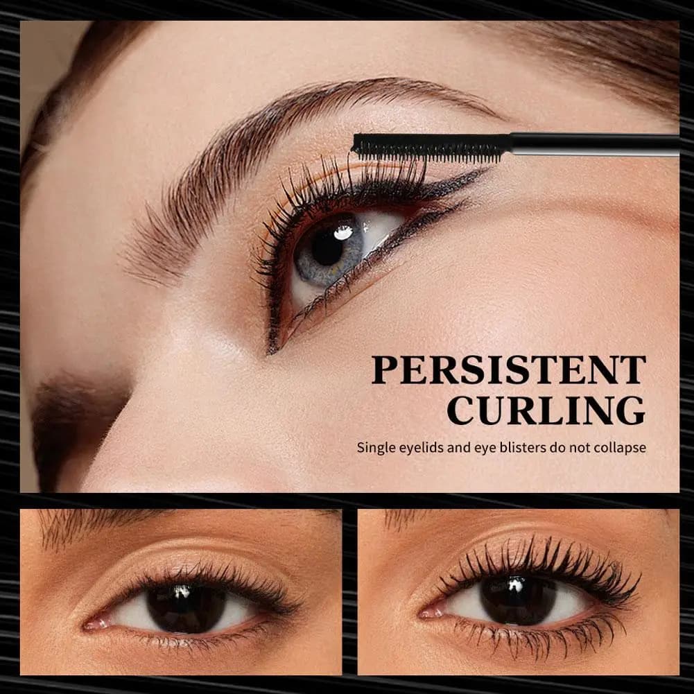 10ml Glittered Mascara for Eyelashes, Waterproof, Long Life, Extinguishing and Moisturizing, Black, Cosmetic