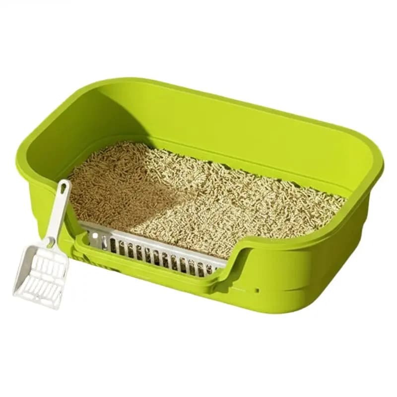 Semi Enclosed For Indoor Cat Litter Box With Sand Trap, Giant Covered Toilet Pan-Durable, Easy To Clean Pet Supplies