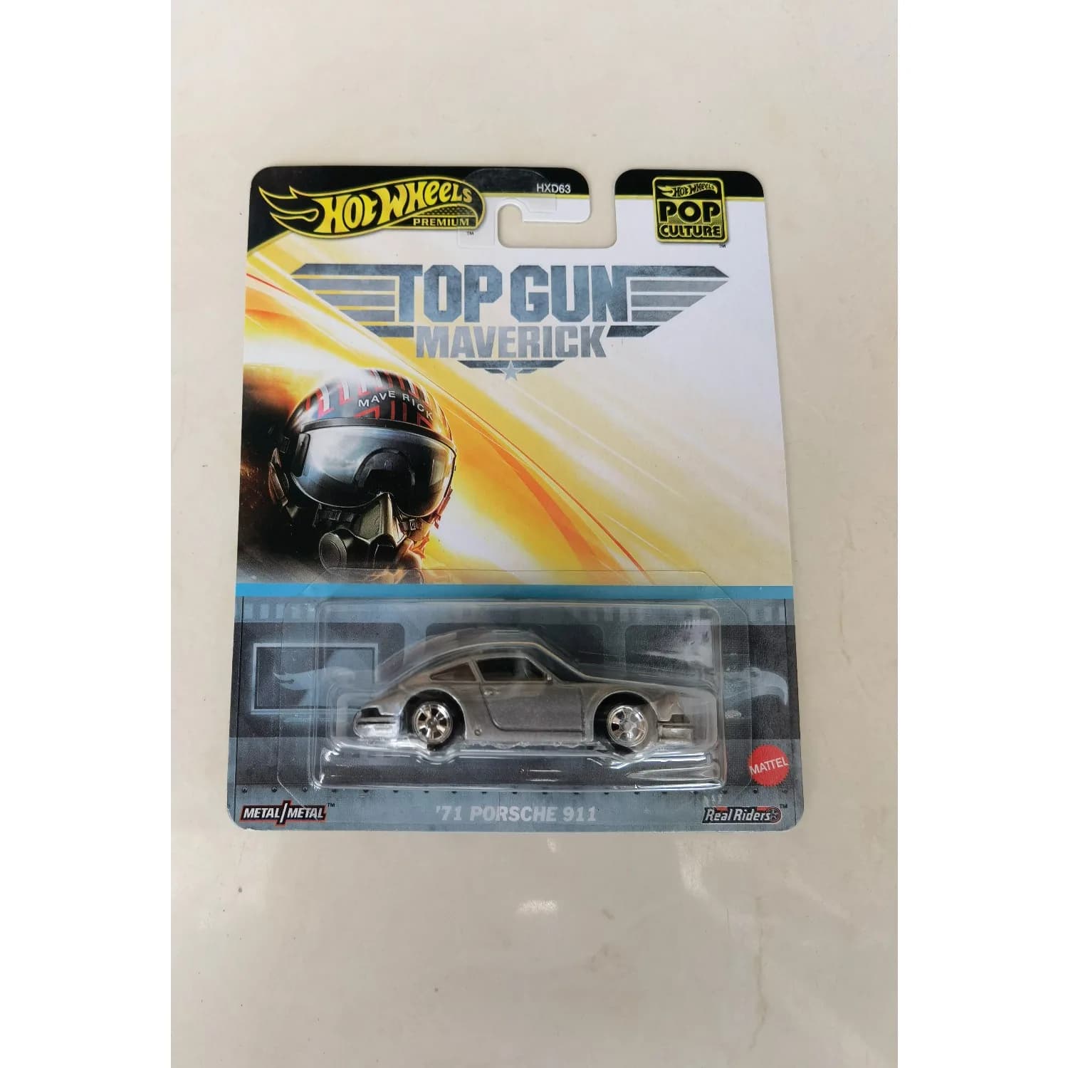 Originale Hot Wheels Premium Pop Culture 1/64 Top Gun Maverick 1971 Porsche 911 Auto in miniatura 1:64 Modello di Auto Dicast HXD63