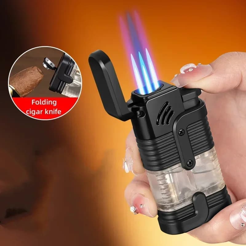 New Turbine Butane Gas WindProof Lighters Direct Charge Metal Torch Home Kitchen Gas Stove Outdoor Camp Barbecue Cigar Ignition