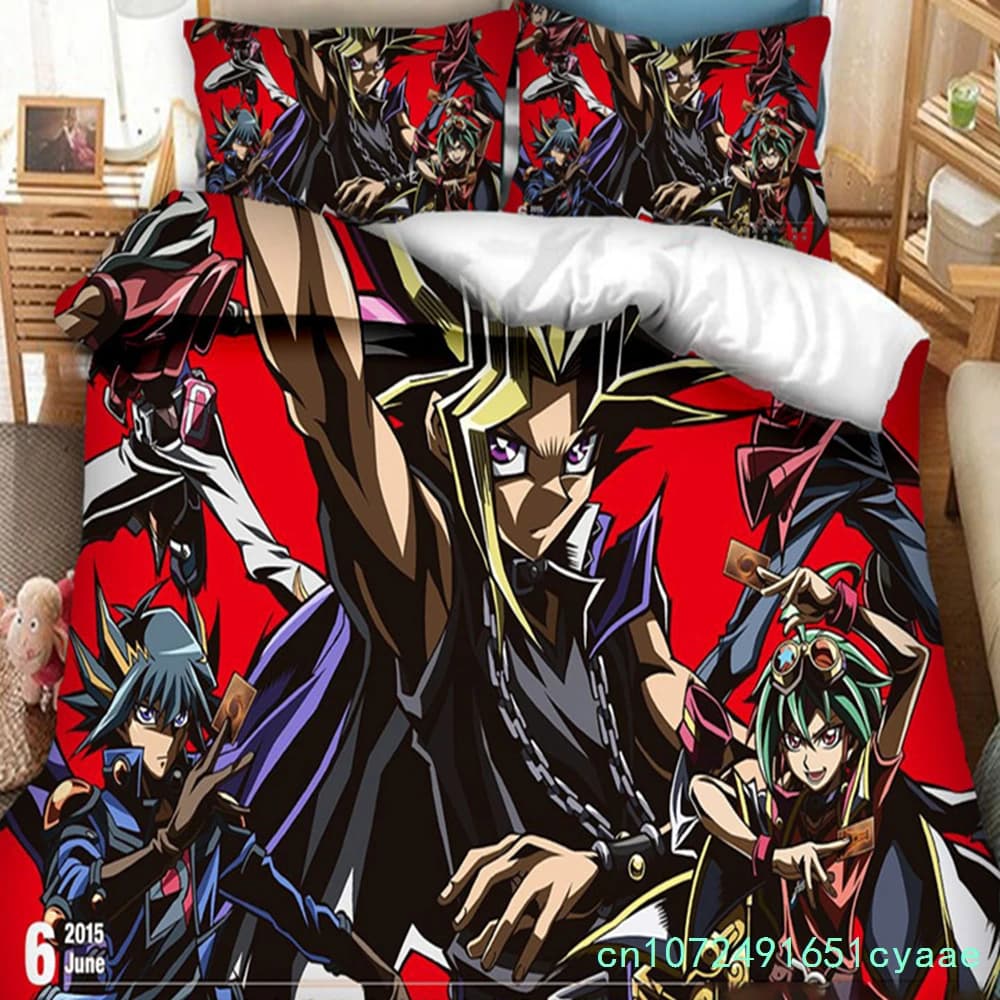 Anime Yu Gi Oh Duel Yugi Bedding Set Boys Girls Twin Queen Size Duvet Cover Pillowcase Bed Kids Adult Fashion Home Textileextile