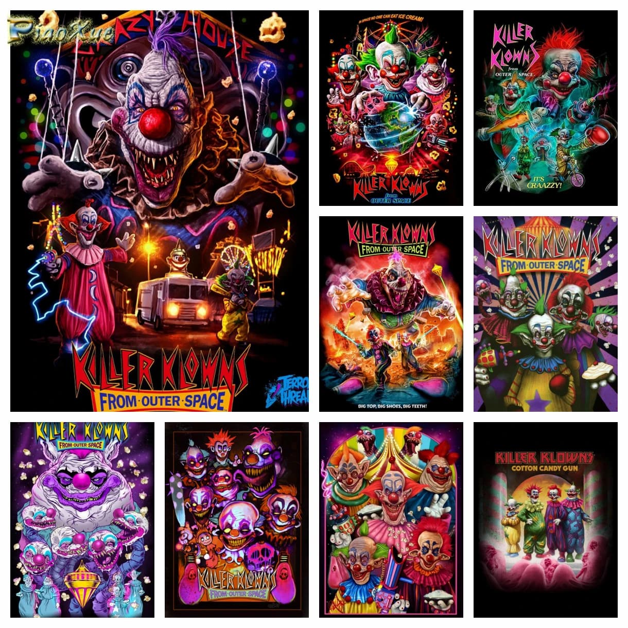 Killer Klowns From Outer Space 5D Diamond Painting Horror Movie Embroidery Art Rhinestone Room Decor Cross Stitch Kit Handicraft