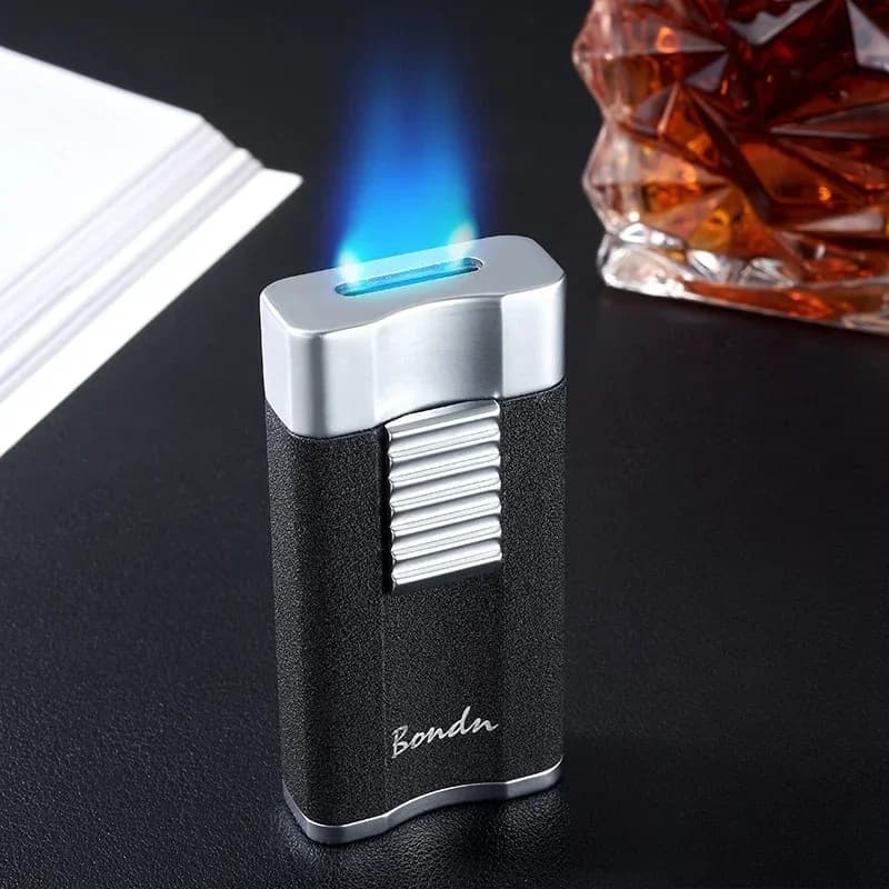 Nuovi accendini gonfiabili a fiamma blu, ventilatori, fiamme piatte, gadget da uomo, regali di fascia alta, accessori per fumatori all'ingrosso.