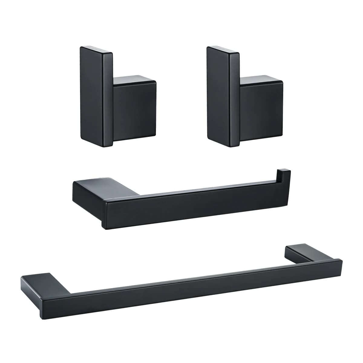 Portasciugamani in acciaio inossidabile Porta carta igienica Porta asciugamani Kit da bagno Set di accessori da bagno neri Accessori da parete.