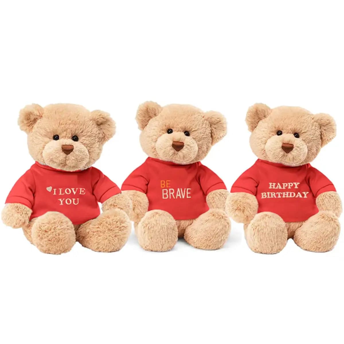 Orsetto di peluche con messaggio, orsetto di peluche Ti amo con maglietta rimovibile, regalo per bambini, 11"