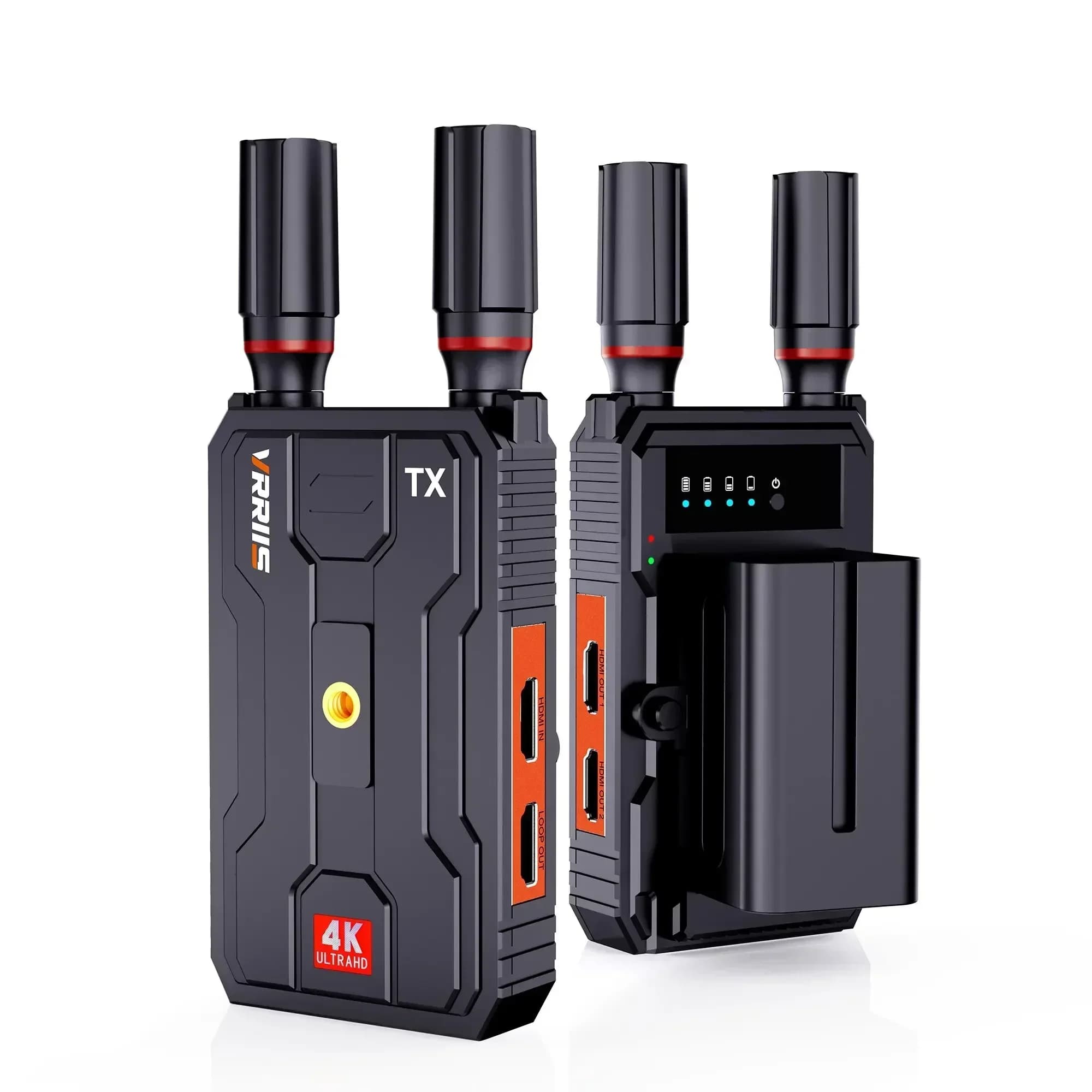 Wireless Video Transmitter Receiver 400m 5G 4K Extender HDMI Dual Display Adapter Battery Support Camera for Weddings Live Streaming