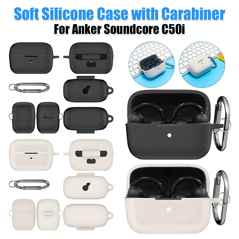 Soft and flexible protective cover, scratch resistant, for Anker Soundcore C50i wireless earphones