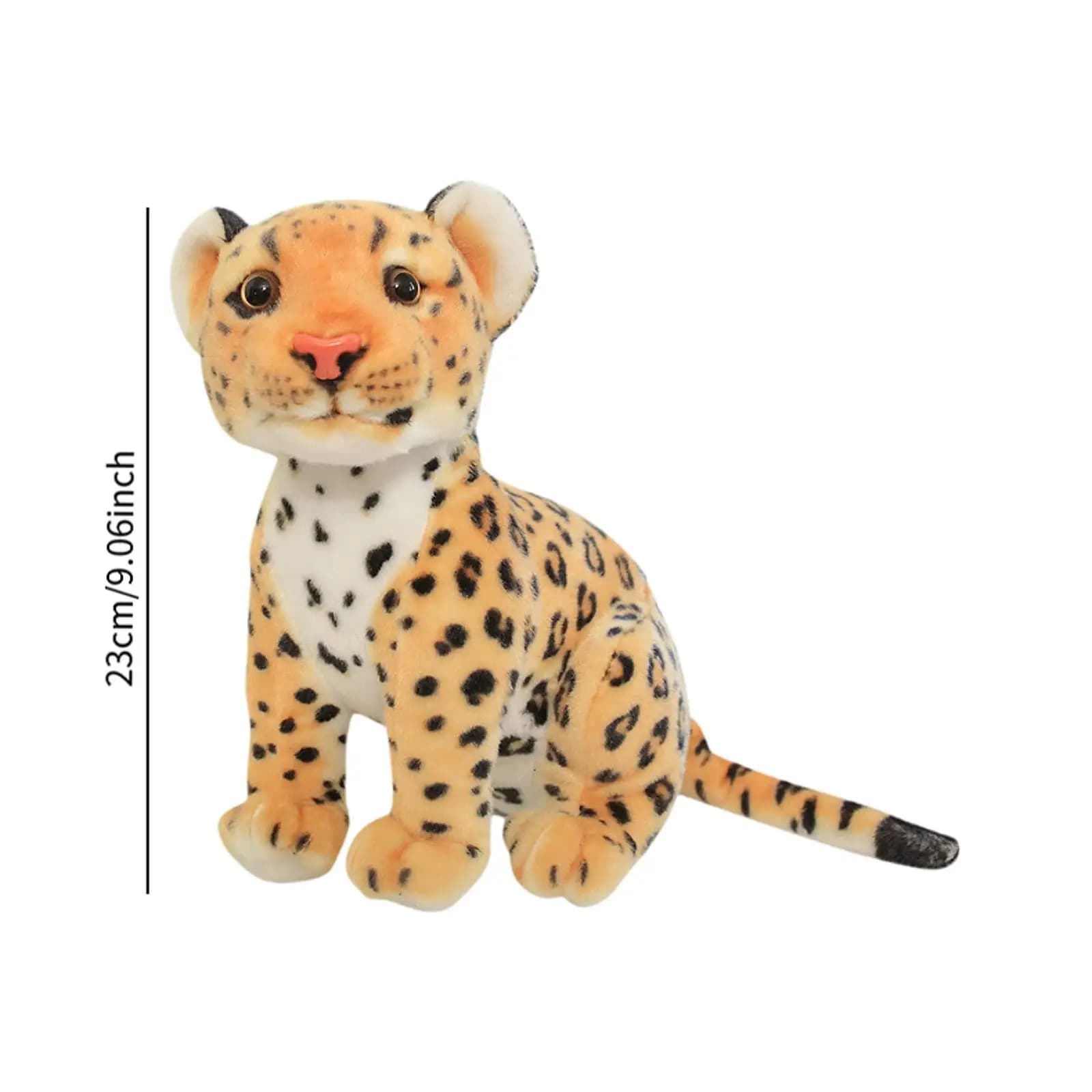Peluche Leopardo Realistico Morbido Decorazione per la Stanza Simpatico Ornamento Creativo per Feste Regali di Compleanno Bambola di Peluche Simulata