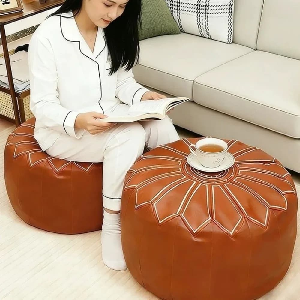 Round Seat Cushion Cover Large Capacity Waterproof Sofa Stool Cover Unstuffed Embroidery Storage Bag Meditation Use