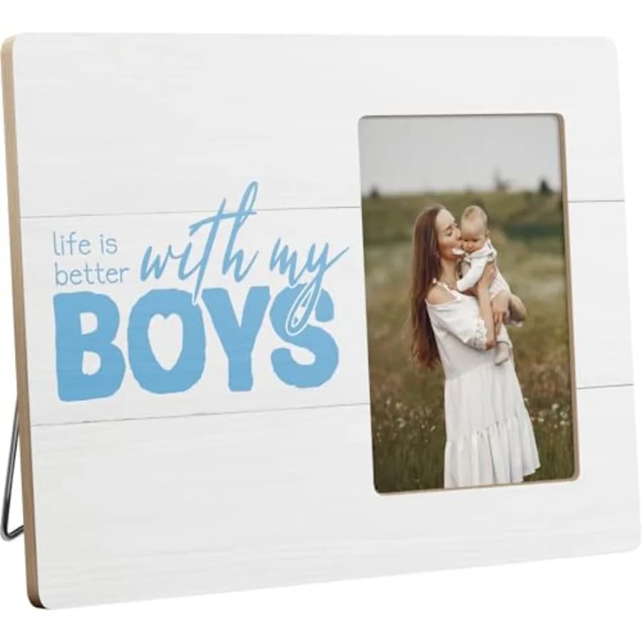 Mother Gifts for Mom Picture Frame from Son, Life Is Better with My Boys, 4x6 Inch Photo