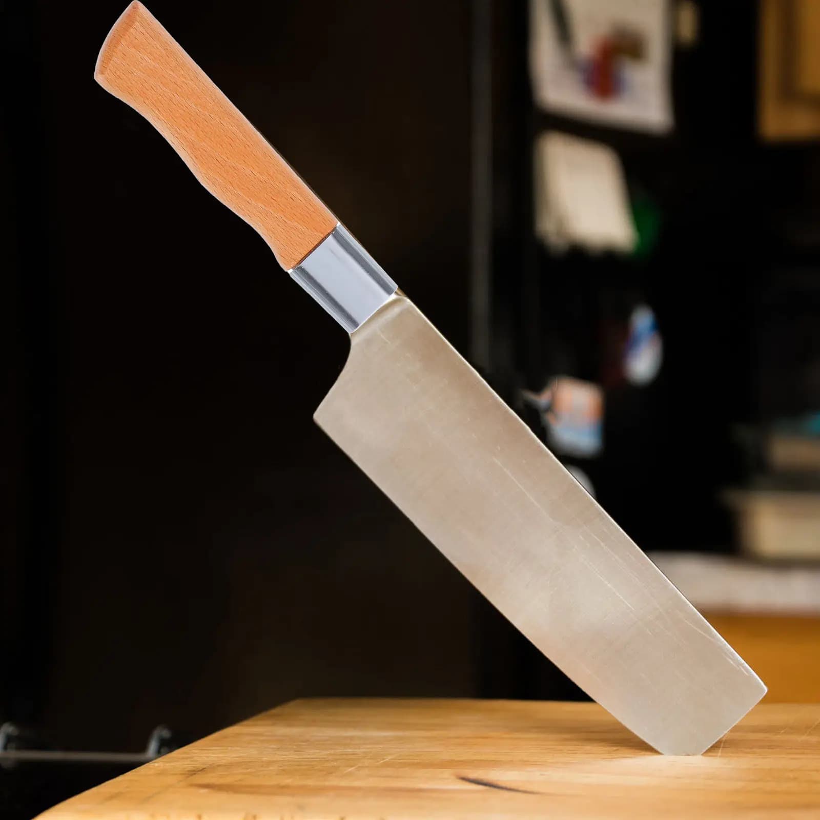 Wooden Knife Handle Replacement Solid Wood Comfortable Grip Kitchen Cutter Handle Easy Install Chef Cutter Grip Spare Part