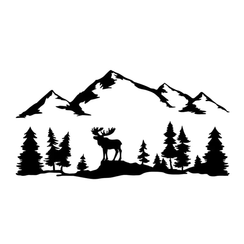 Wall sticker for Auto camping offroad tree deer forest products cute, stickers Auto accessories decals personality, elegant, PVC body