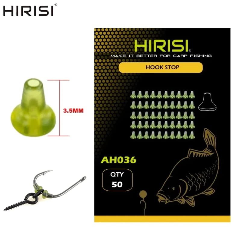 Hirisi New Arrival 50pcs/Pack Rubber Fishing Rigs Fish Hook Stopper Terminal Tackle Tool AH036/AH037 For Tackle Accessories