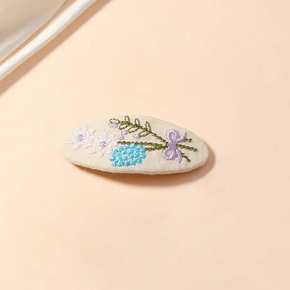 Exquisite Fabric Hair Clip Embroidery Leaf BB Clip Korean Style Retro Hair Barrette Girls