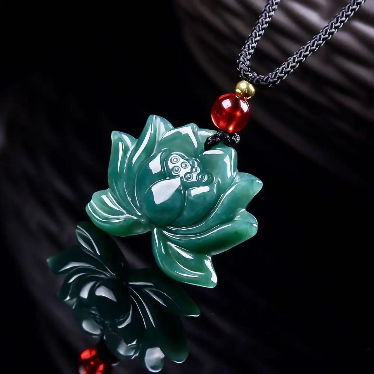 Natural A-grade Jade Blue Water Lotus Flower Pendant Ice Seed Jadeite Pendant Flower Piece For Women's Gift Drop Shipping