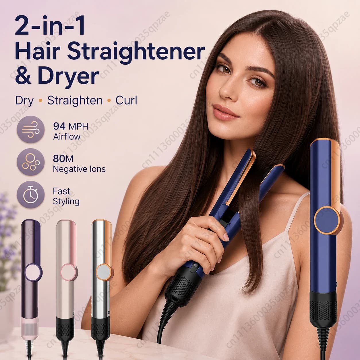 Professional Hair-care Styling Tool Hair Straightener & Hair Dryer Heat-Up Hair Flat Iron Negative Ion Iron Household Hair Dryer