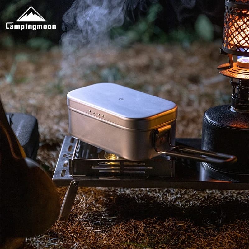 CAMPINGMOON S-2013/S-1609 Scaldavivande Portatile in Ossido di Alluminio, Scaldavivande per Picnic e Campeggio con Fiamma Aperta, Scaldavivande in Alluminio