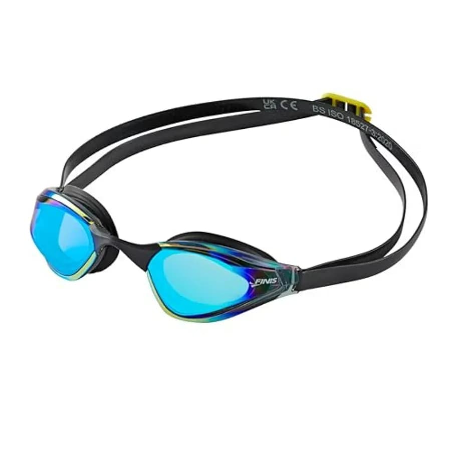 Mach 1 Low-Profile Racing Goggles for competitive swimming, polycarbonate lens, blue cobalt, anti-fog and UV protection