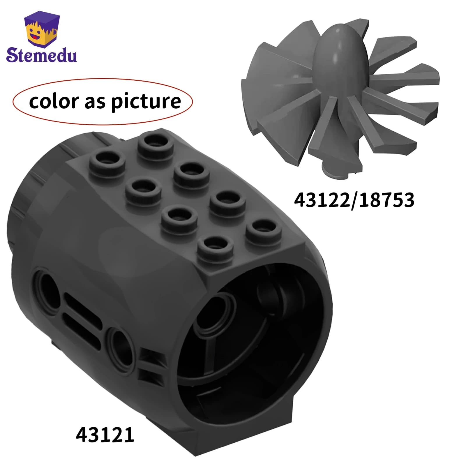 MOC Aircraft Engine 43121 Parti tecniche compatibili con Legoeds Building Blocks Accessori 4x5x3 per 43122 18753 fit GDS-1339