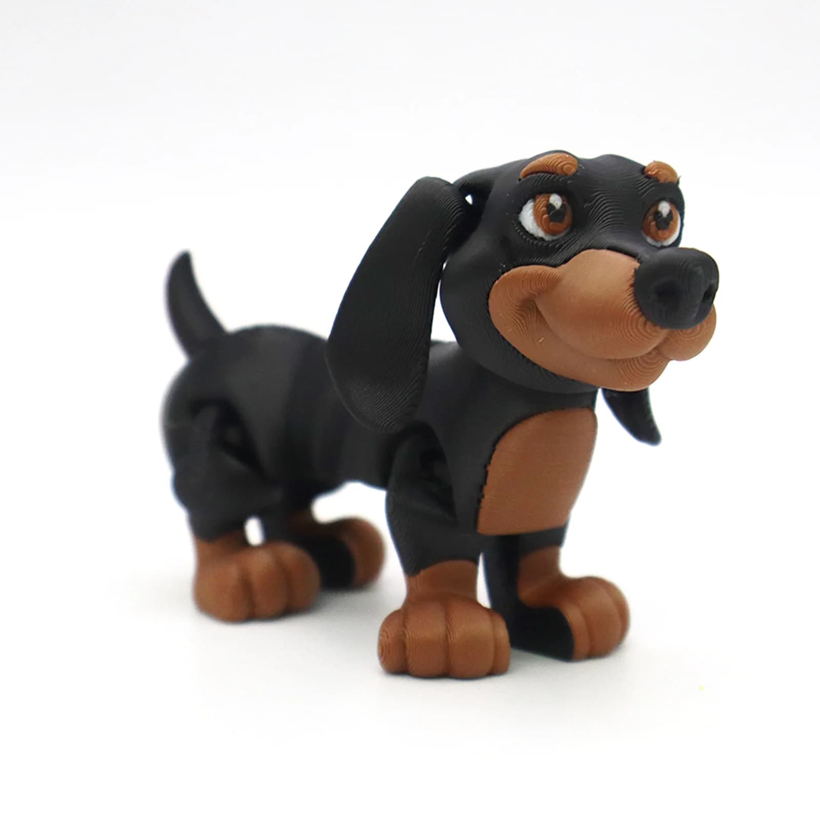 Stampa 3D Cane Home Deco Modello animale Piccolo ornamento Giocattolo Cucciolo di cane Giocattolo di peluche realistico Cane da compagnia fatto a mano