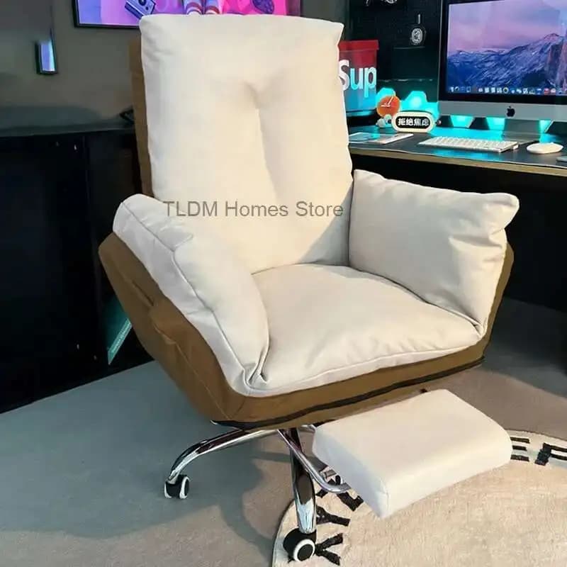 Supporto per i piedi Bracciolo Sedia da gioco Marrone Comodo studio Memory Foam Sedia da gioco Modern Relax Chaise De Bureaux Mobili