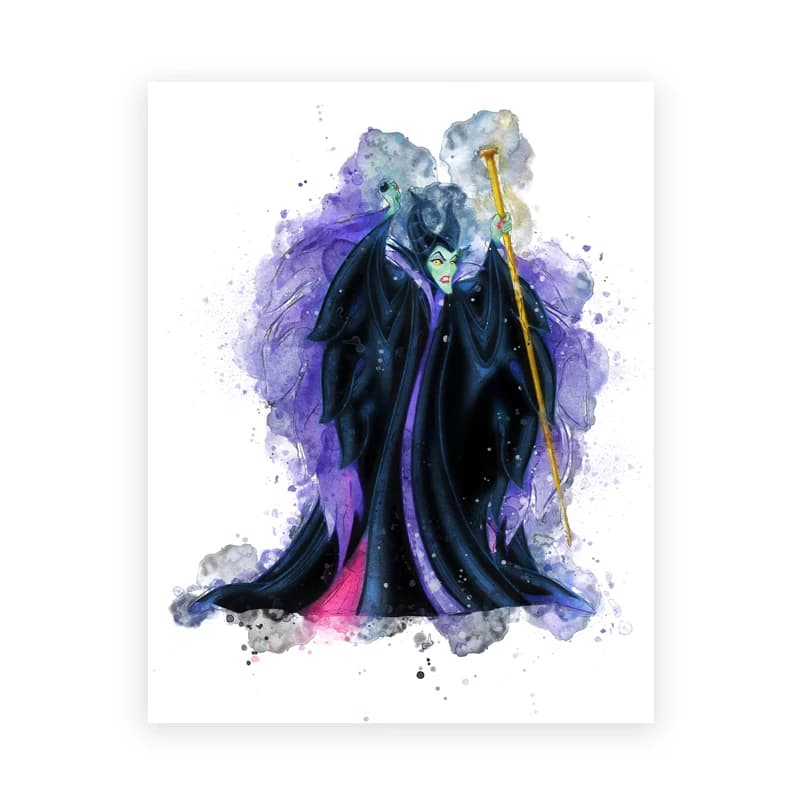 Evil Queens Art Prints Queen of Hearts Villians Watercolor Poster Maleficent, Cruella, Ursula Canvas Painting Girl's Room Dec