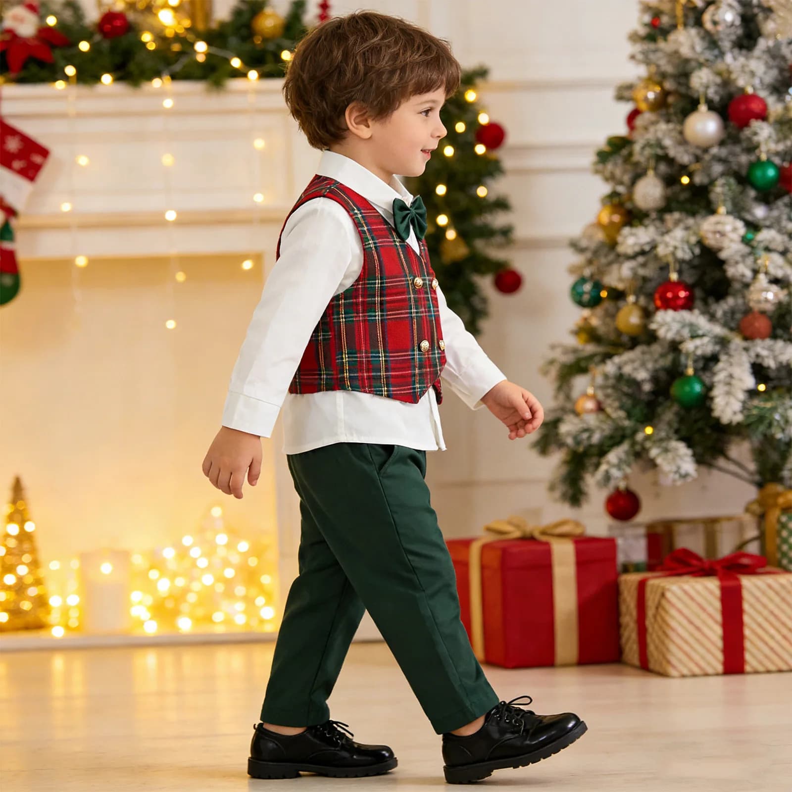 Abbigliamento per bambini per bambini Cravatta per camicia uniforme scolastica stile preppy con gilet e pantaloni/gonna in maglia a trecce Abiti primaverili autunnali per bambini