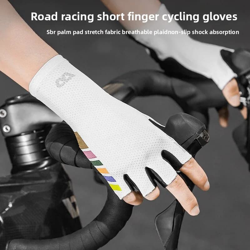 Guanti da ciclismo mezze dita uomo donna traspirante antiscivolo assorbimento degli urti attrezzatura per mountain bike primavera estate