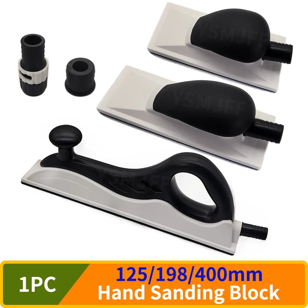 1PC 125/198/400mm Levigatrice a mano Blocco di levigatura Vuoto Levigatrice a mano Spugna Pad Senza polvere per lucidatura del legno Pulizia della casa Auto